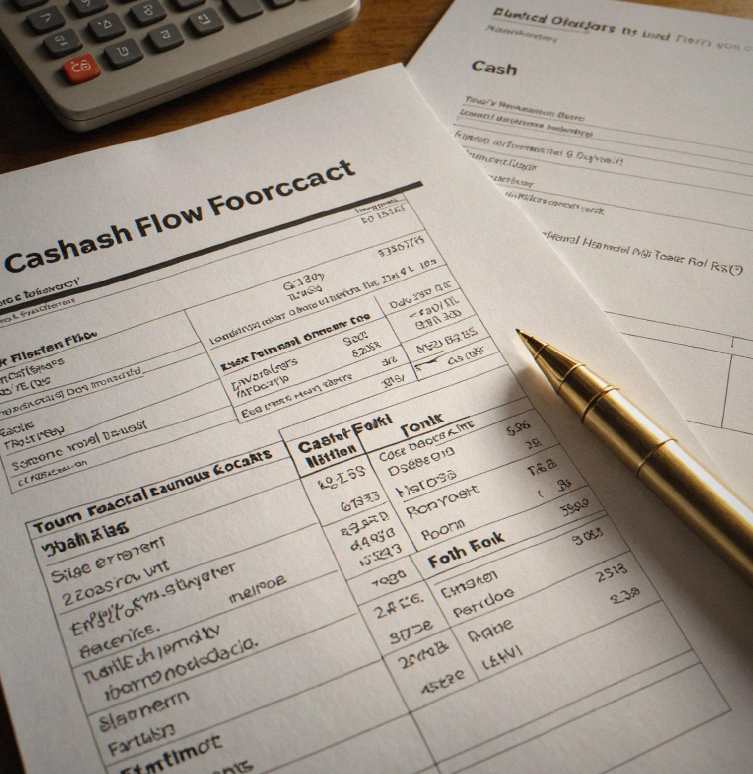 Cash flow forecast that's trending down with your upcoming payment obligations marked along the bottom