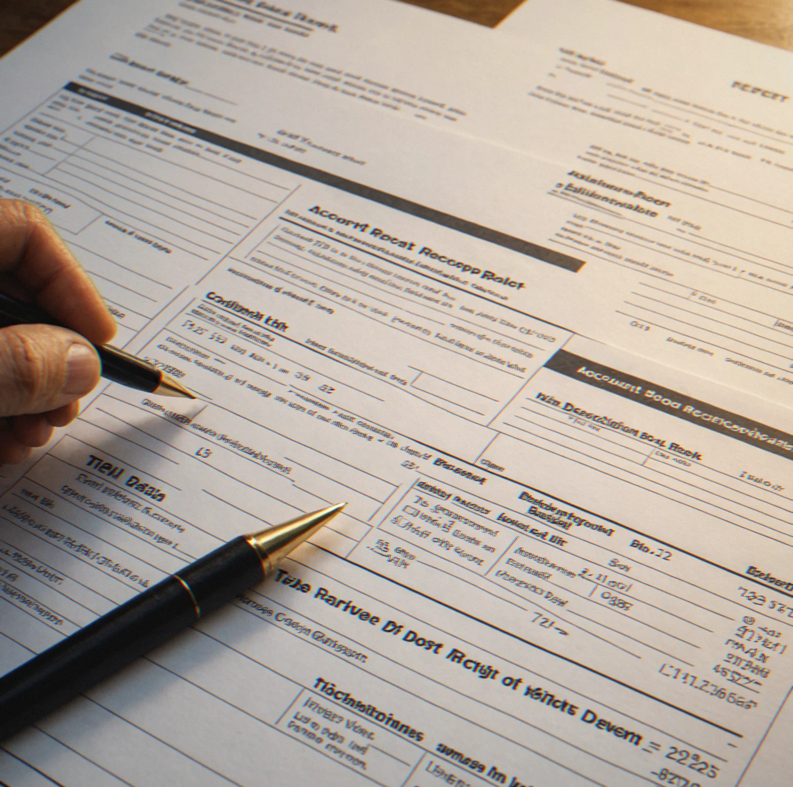 Aging report for accounts receivable breaking down invoices by how long they've been outstanding and collection status