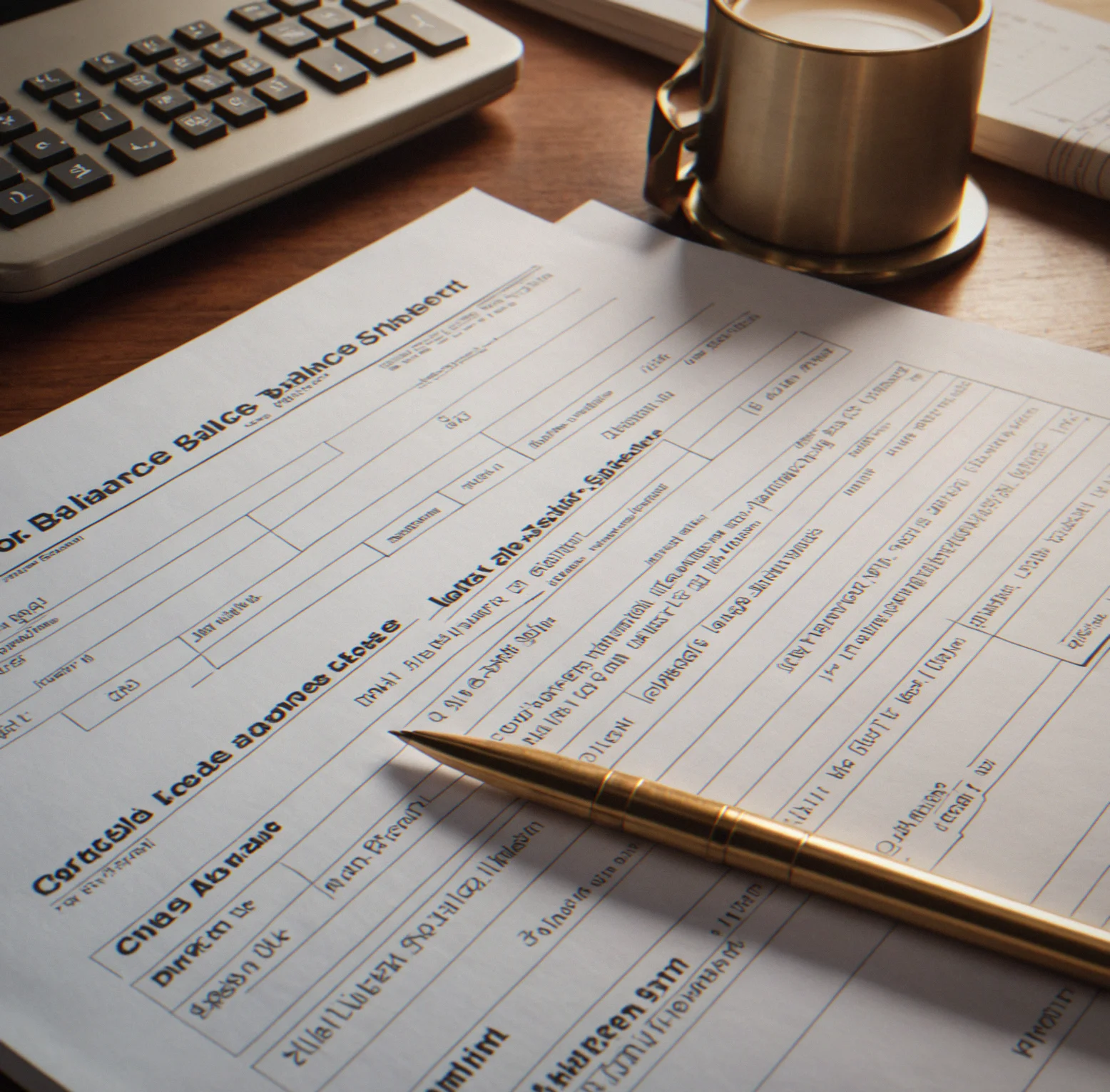 Your balance sheet laid out with assets on one side, liabilities and equity on the other